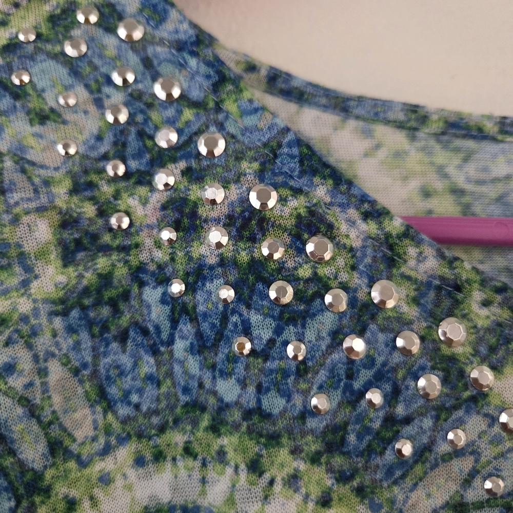 Ruby Road Green And Blue Design Top - Picture 3 of 5
